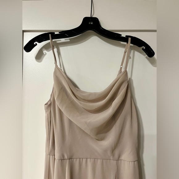 David’s Bridal cowl neck bridesmaid dress with slit - Picture 2 of 5